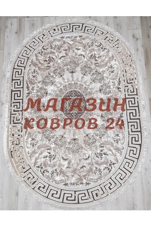 Турецкий ковер Sanat viscon 6320 Коричневый овал